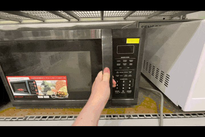 microwave opening